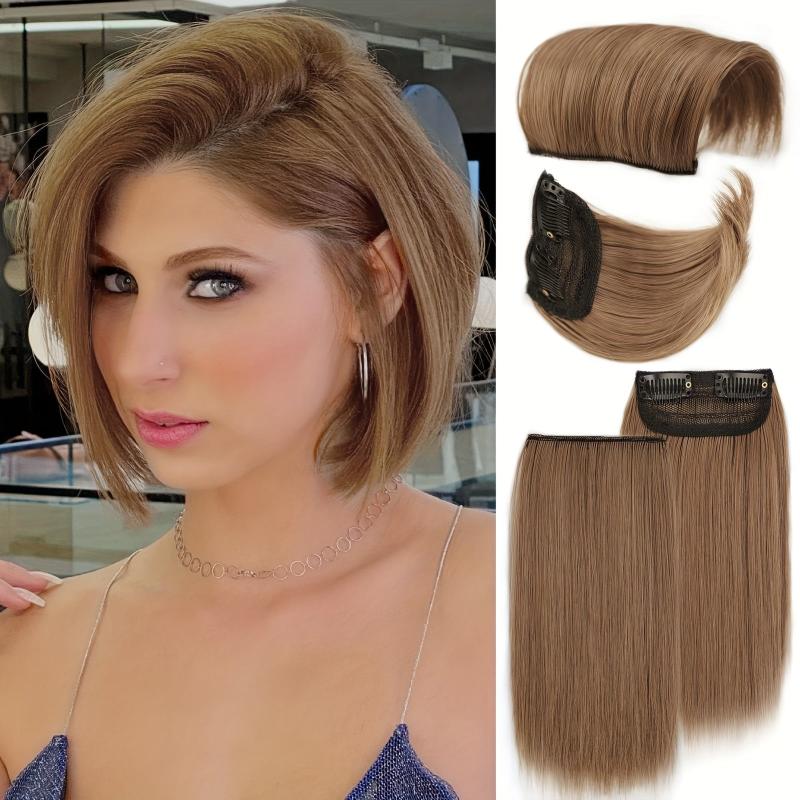 Straight Hair Pieces Synthetic Clip In Extensions for Daily Use