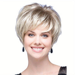Short Curly Bob Cut Wig With Bangs Synthetic Wig Heat Resistant