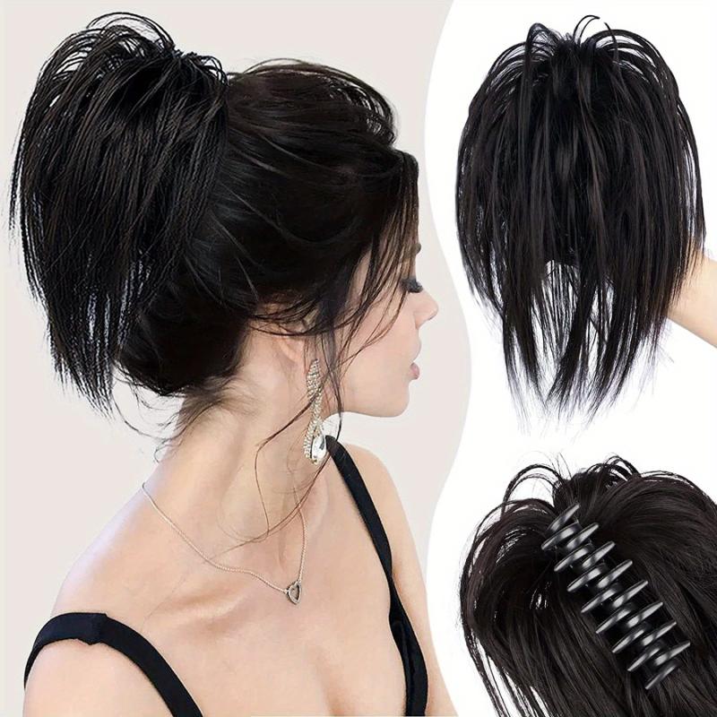 Messy Bun Hair Piece Claw Clip Hair Bun Wavy Curly Chignon Hair Bun