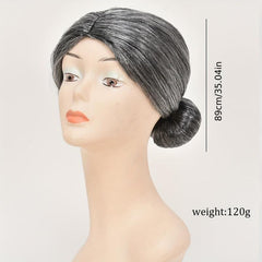 Old Lady Costume Wig Synthetic Halloween Cosplay Party Movie Wig