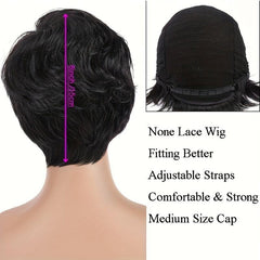 Short Human Hair Wigs Pixie Cut Wigs With Bangs