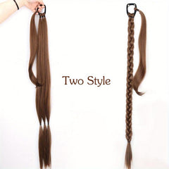 Long Braided Ponytail Extensions Synthetic Hair Pieces For Women