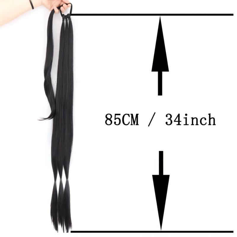 Long Braided Ponytail Extensions Synthetic Hair Pieces For Women