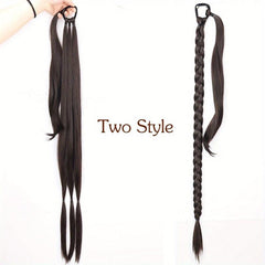 Long Braided Ponytail Extensions Synthetic Hair Pieces For Women
