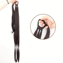 Long Braided Ponytail Extensions Synthetic Hair Pieces For Women
