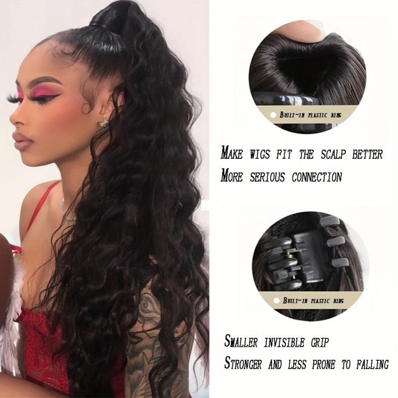 Claw Ponytail Curly Wavy Extensions Natural Looking