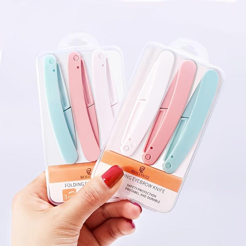 3pcs Folding Eyebrow Razor Hair Removal Facial Razors for Women and Men