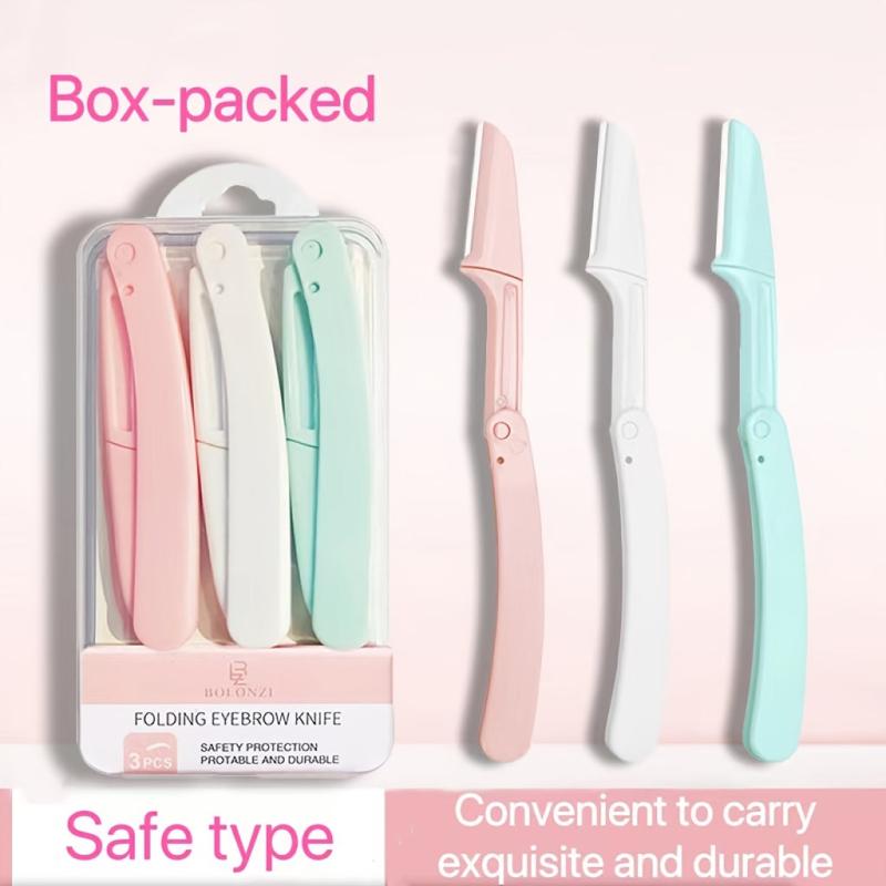 3pcs Folding Eyebrow Razor Hair Removal Facial Razors for Women and Men