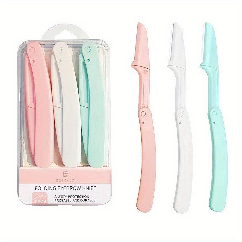 3pcs Folding Eyebrow Razor Hair Removal Facial Razors for Women and Men