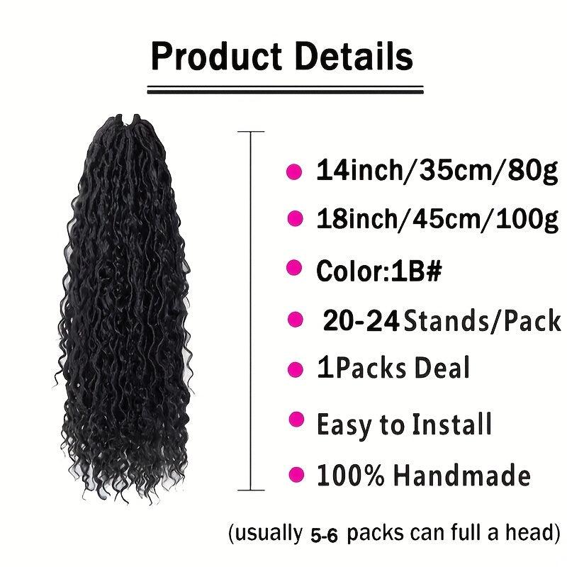 Goddess Locs Crochet Hair Extensions Fauxs Locs Wavy Curly Bohemian Braids