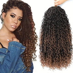 Goddess Locs Crochet Hair Extensions Fauxs Locs Wavy Curly Bohemian Braids