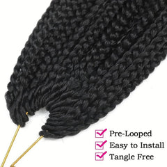Boho Crochet Hair Extension Box Braid Curly Ends 45-72cm