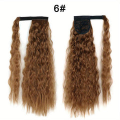 Wavy Corn Wave Ponytail Extension Heat Resistant Clip In Hair Extension