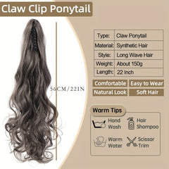 Long Curly Wavy Ponytail Extensions Synthetic Clip In Hair Extensions