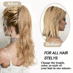 Long Curly Wavy Ponytail Extensions Synthetic Clip In Hair Extensions