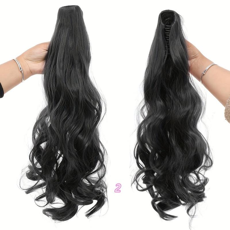 Long Curly Wavy Ponytail Extensions Synthetic Clip In Hair Extensions