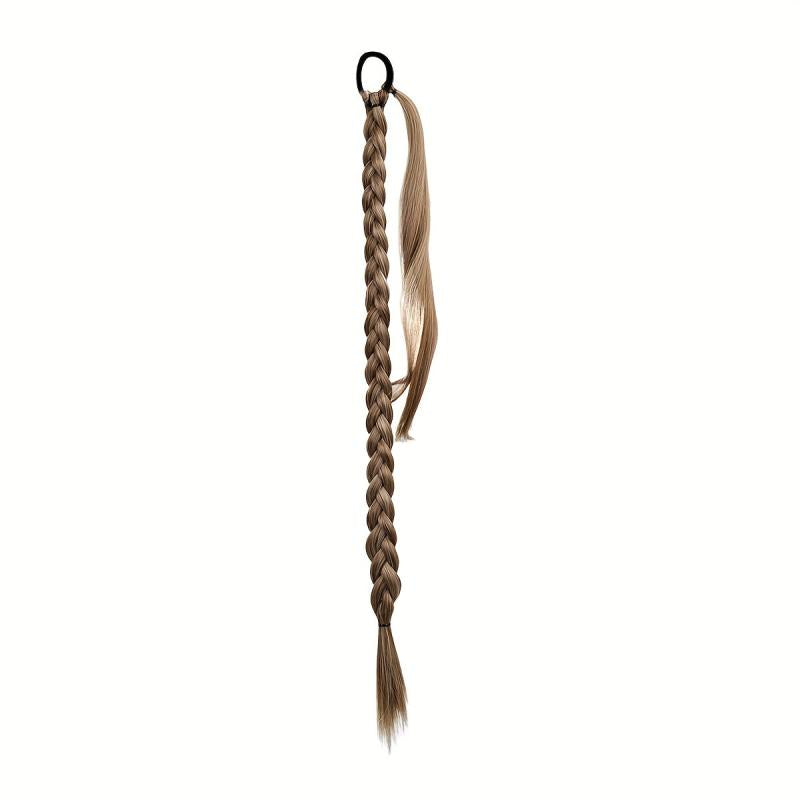 Long Braided Ponytail Elastic Hair Rope Synthetic Extensions