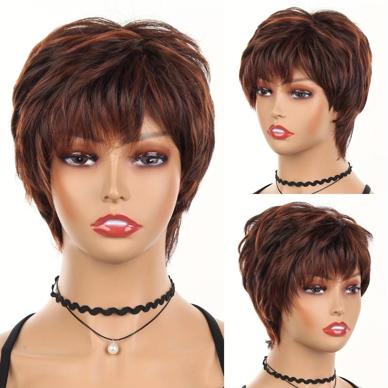 Short Heat Resistant Women Wig Rose Net Cosplay Headwear Wig Net