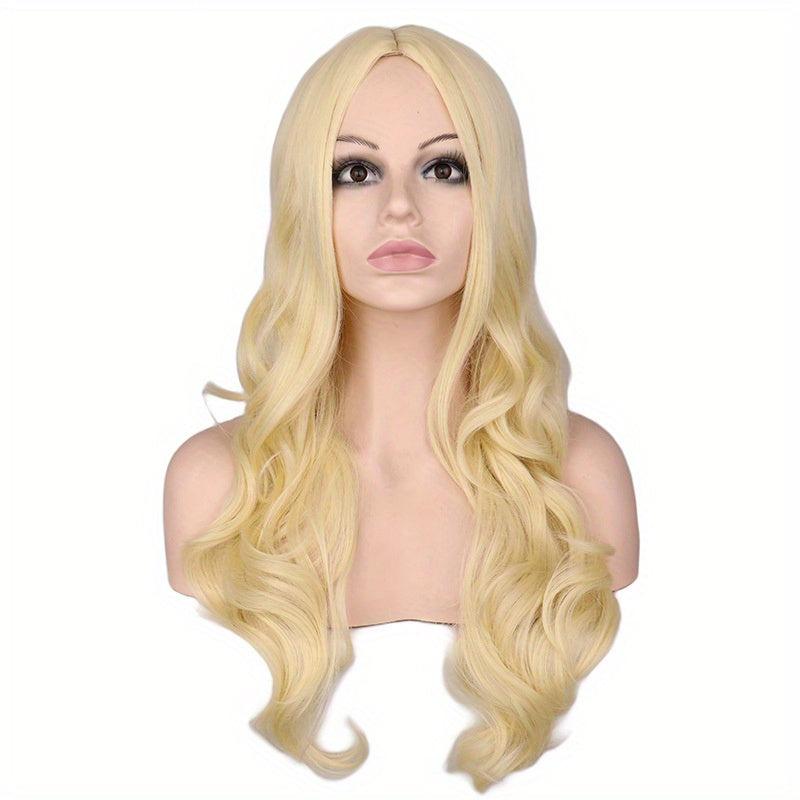 66cm Red Long Body Wave Hair Wigs for Women Synthetic Fiber Hair Wigs