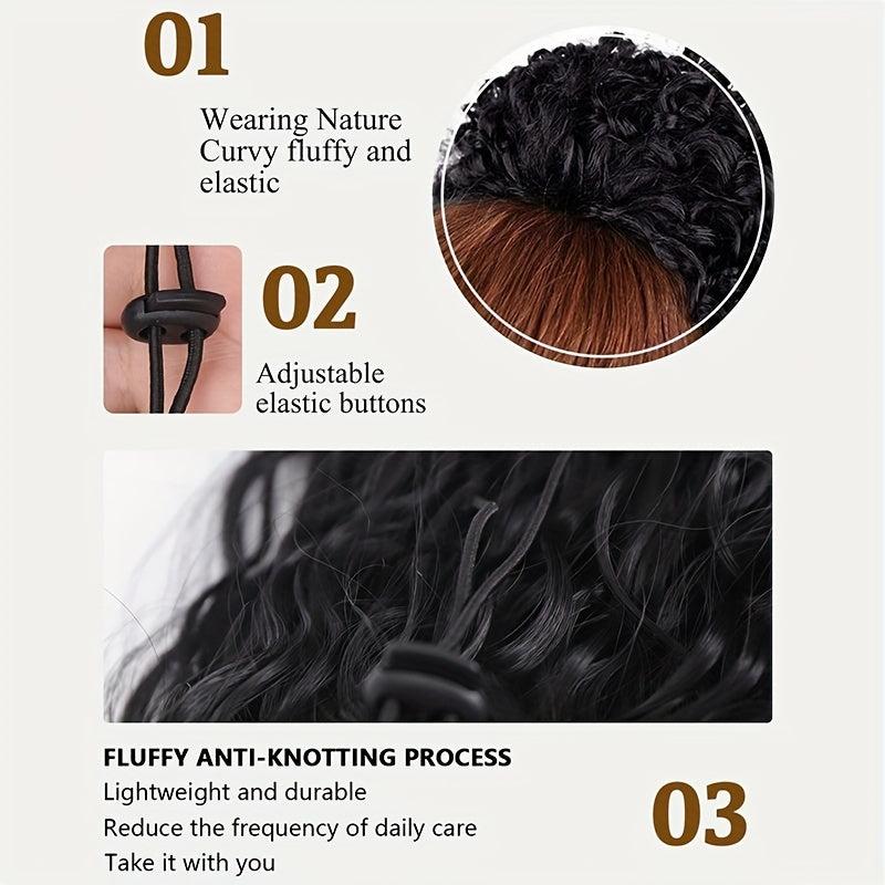 Afro Kinky Curly Drawstring Ponytail Extensions Clip In Ombre Hairpieces