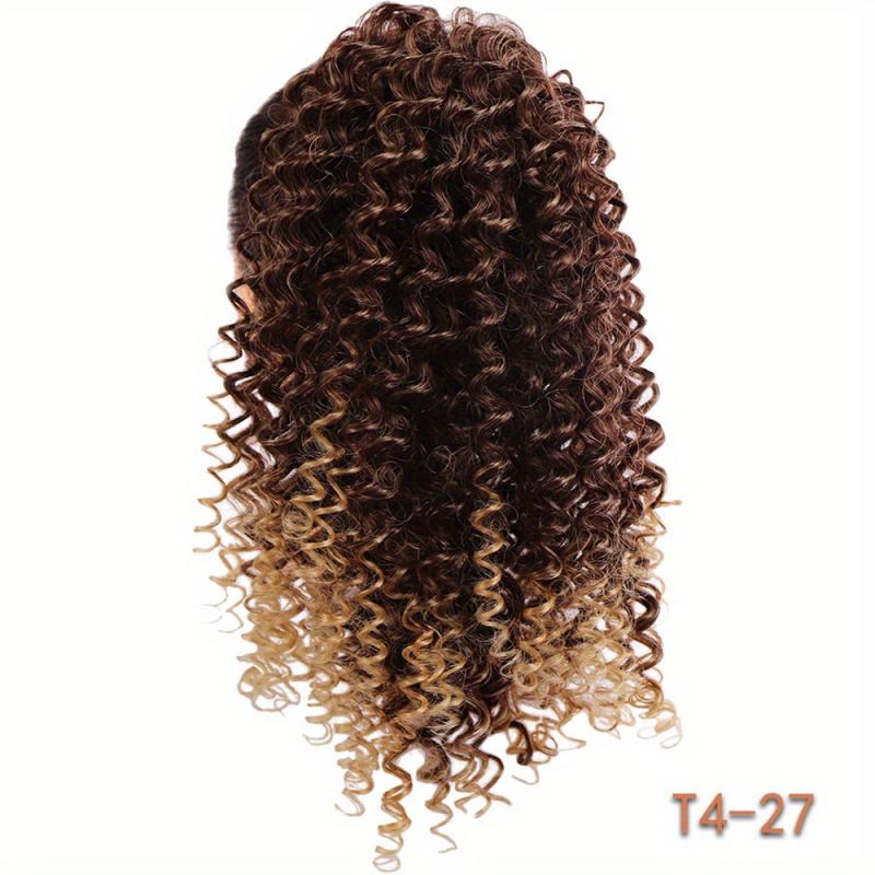 Afro Kinky Curly Drawstring Ponytail Extensions Clip In Ombre Hairpieces