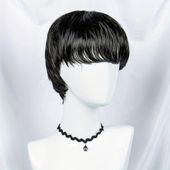 Short Straight Pixie Wig Bob Cut Wig With Bangs Synthetic Wig