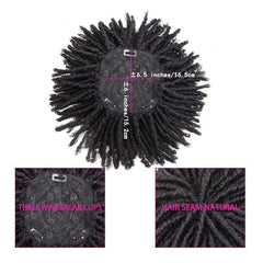 15 24 Cm Dreadlock Hair Topper Wig Clips Synthetic Locs Braided Half Wigs