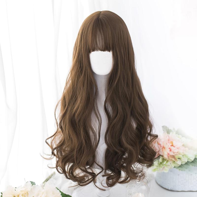 Pink Curly Synthetic Wig With Bangs 66 cm