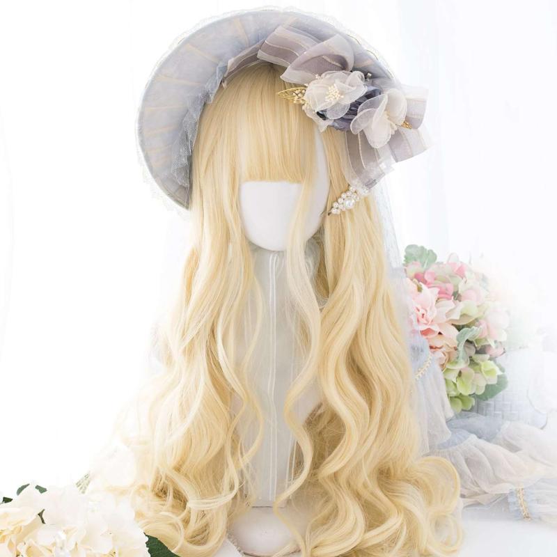 Pink Curly Synthetic Wig With Bangs 66 cm