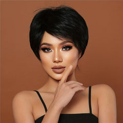 Synthetic Short Straight Hair Women's Wig for Daily Party Cosplay