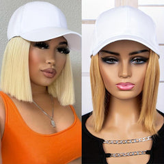Short Straight Hair Extension Baseball Cap Wig