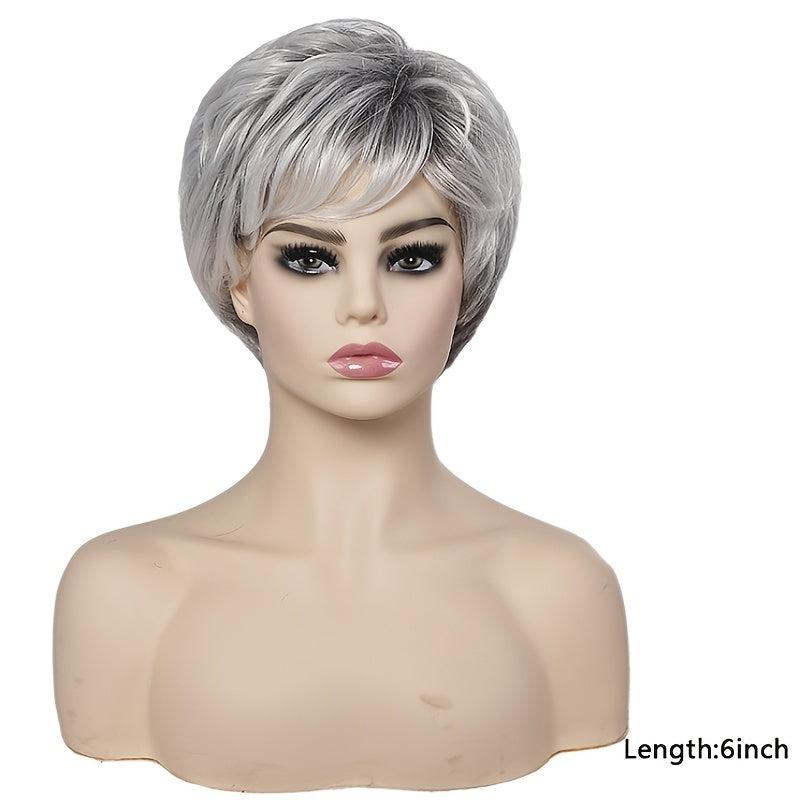 15 24 Cm Short Pixie Cut Straight Hair Wigs Synthetic Fiber Hair Wigs