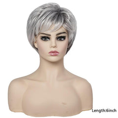 15 24 Cm Short Pixie Cut Straight Hair Wigs Synthetic Fiber Hair Wigs