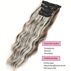 Long Wavy Clip In Hair Extension Set for Women 55-88 cm