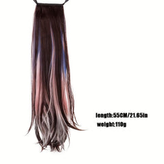 Straight Claw Clip Ponytail Extension with Highlight 50cm Long
