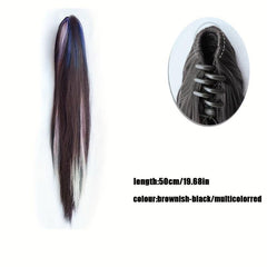 Straight Claw Clip Ponytail Extension with Highlight 50cm Long