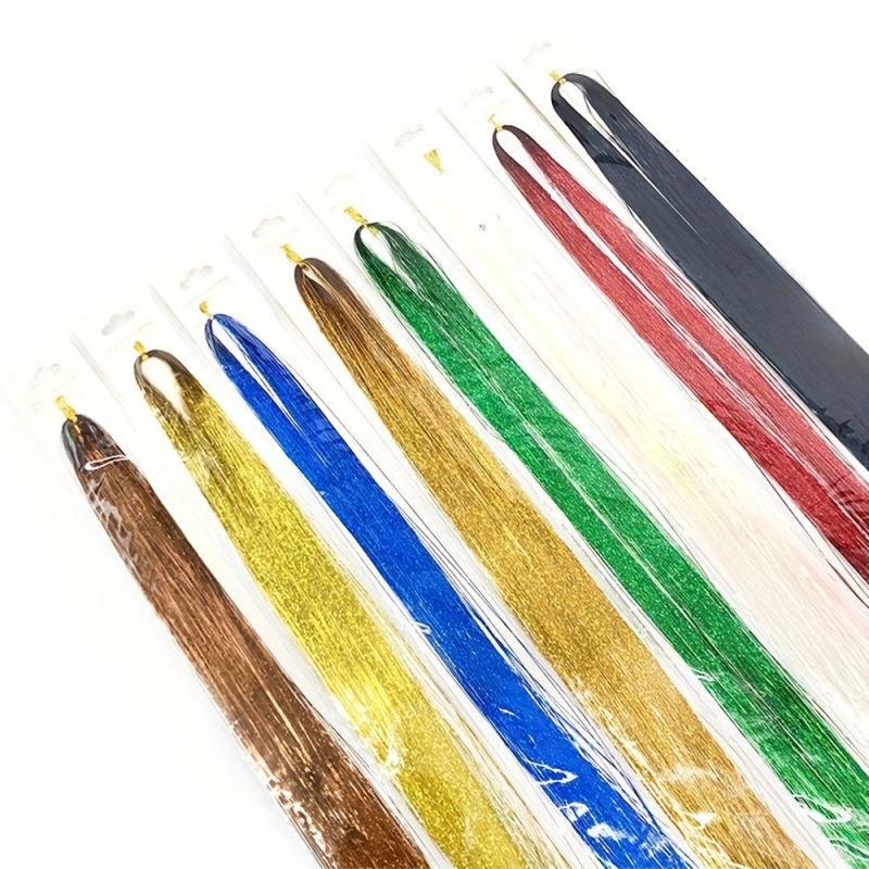 Glitter Tinsel Hair Extension Kit 3200 Strands 16 Mixed Colors