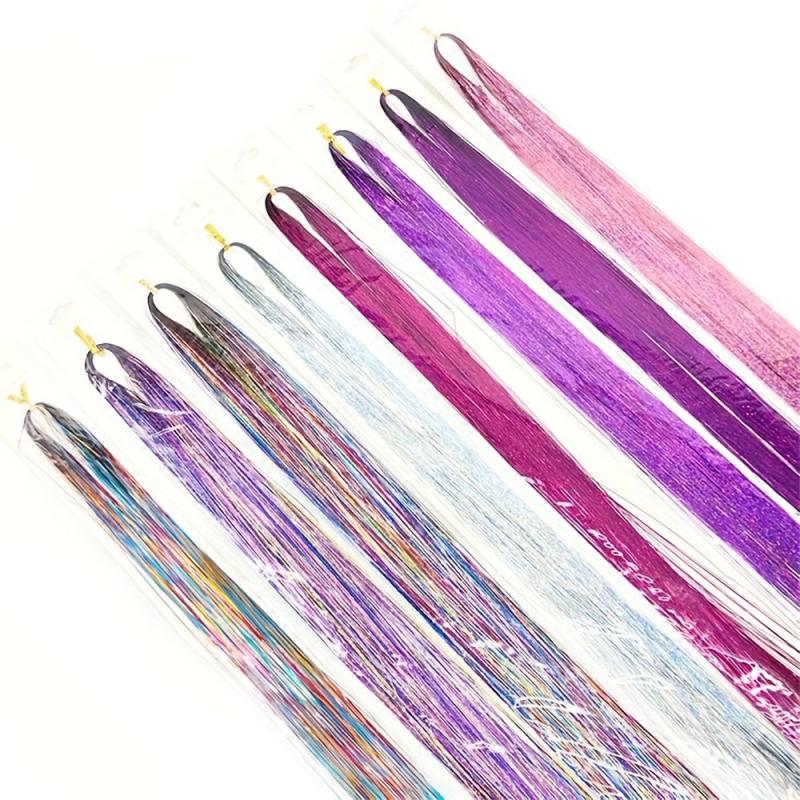 Glitter Tinsel Hair Extension Kit 3200 Strands 16 Mixed Colors