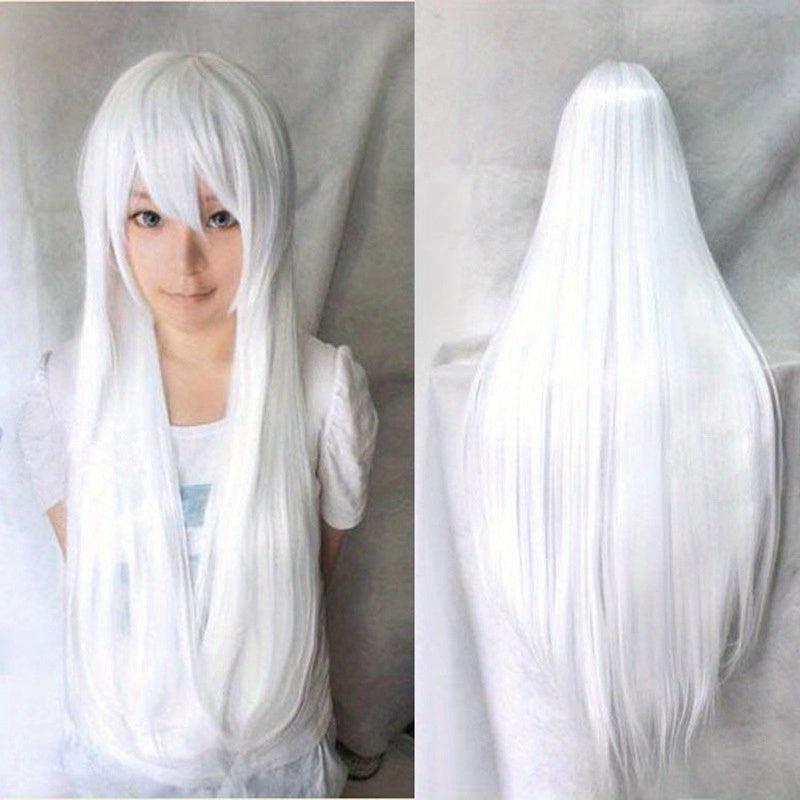 Colorful Long Straight Wig With Bangs Synthetic Wig Cosplay Wigs