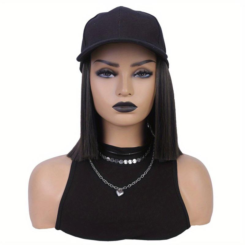 Short Straight Hair Wigs With Baseball Cap Hat - 25 4 Cm