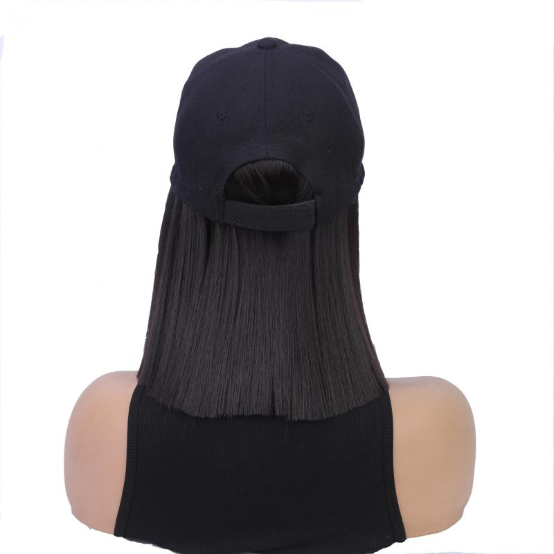 Short Straight Hair Wigs With Baseball Cap Hat - 25 4 Cm