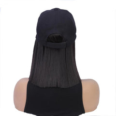 Short Straight Hair Wigs With Baseball Cap Hat - 25 4 Cm