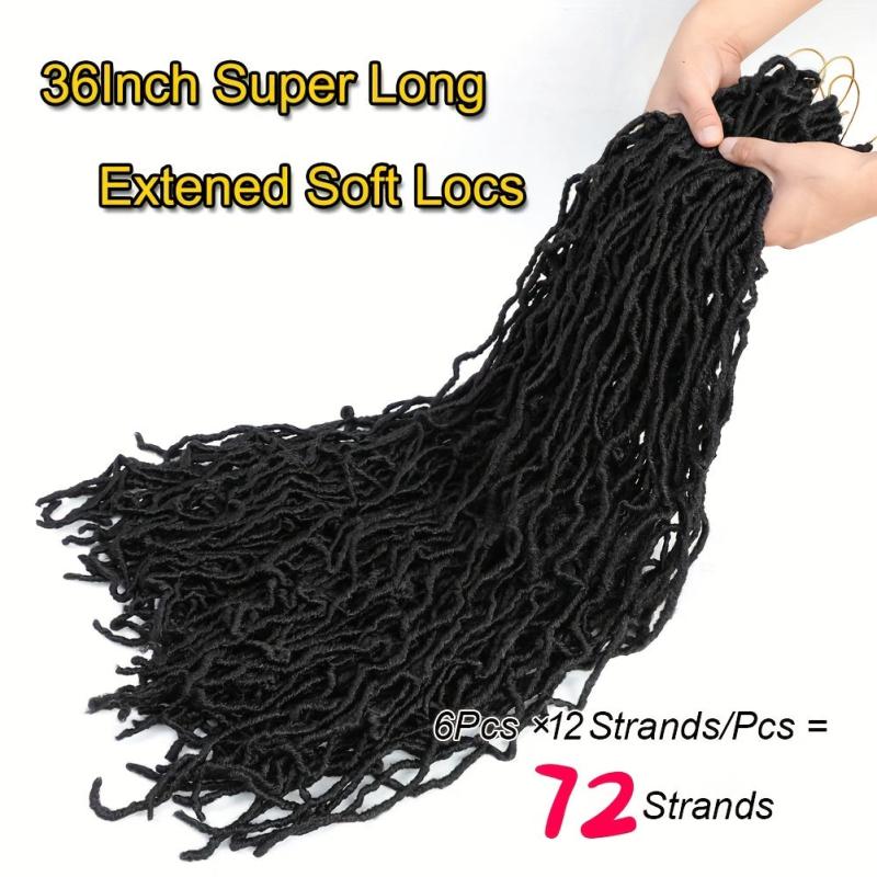 6pack 36Inch Faux Locs Soft Locs Crochet Hair Extensions