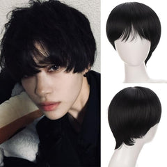 Short Straight Hair Men's Wig Synthetic Wig for Role Play Party