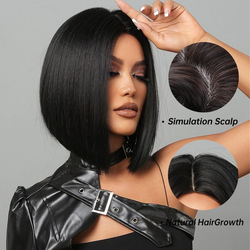 Allbell Short Straight Middle Part Synthetic Wigs For Women