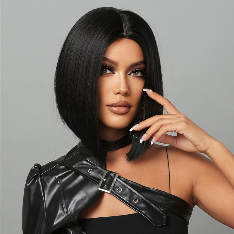 Allbell Short Straight Middle Part Synthetic Wigs For Women