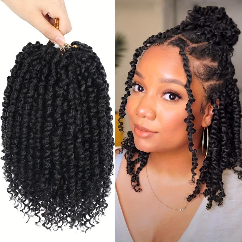 8 Pack Pre-Twisted Short Passion Twist Hair Extensions, 25cm