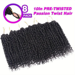 8 Pack Pre-Twisted Short Passion Twist Hair Extensions, 25cm