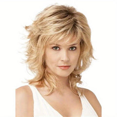 Short Pixie Bob Wig With Bangs Ombre Blonde Synthetic Wig