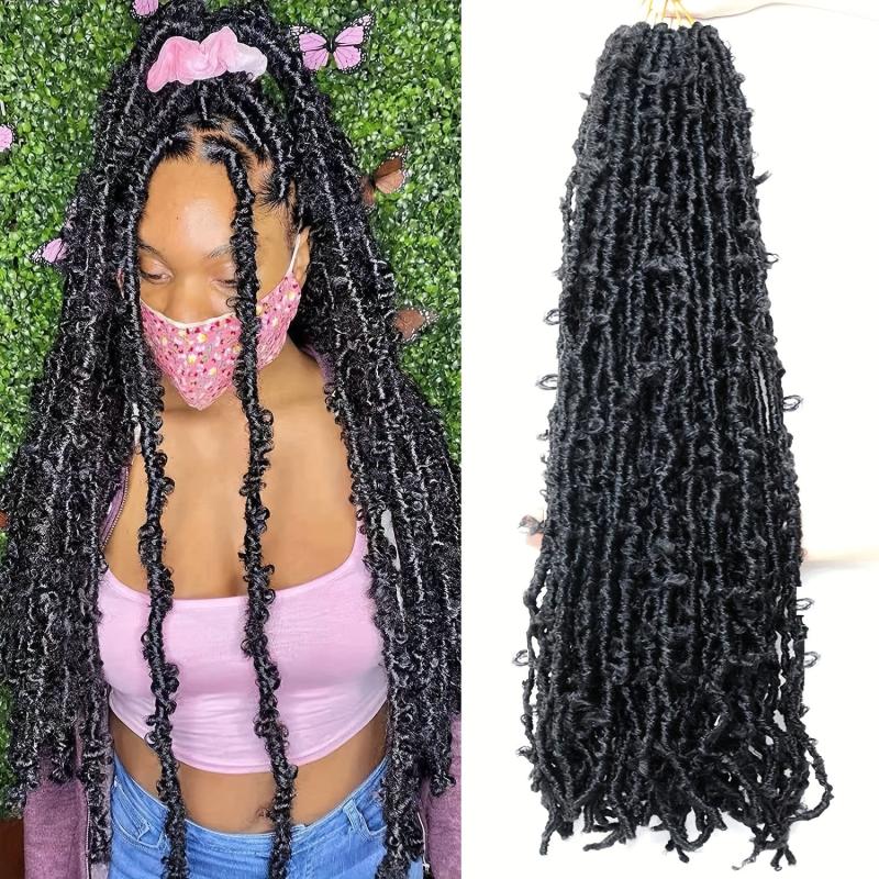 6pack 45 Butterfly Locs Crochet Hair Extensions